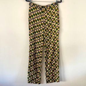 ZARA Women’s the Safia Straight Wide Leg Pants 70’s geometric print
